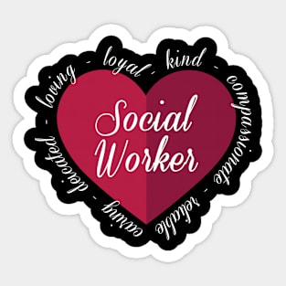 Social Worker Love Heart Health Care Worker Sticker